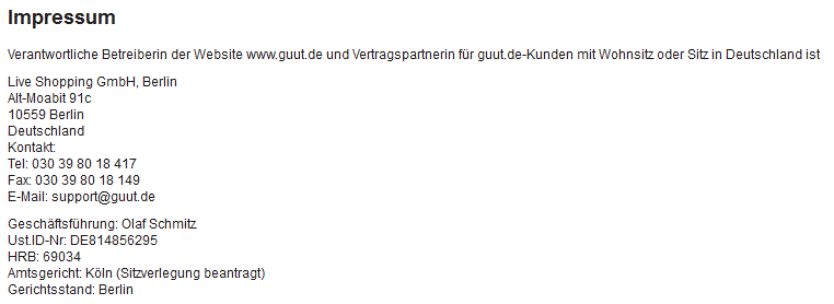 Guut Impressum